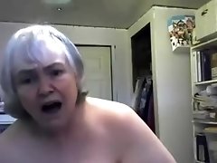 Chunky saggy granny undresses and masturbates on livecam